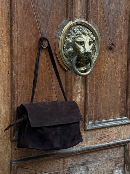 Stella Suede Tote Bag &mdash; Chocolate, 35&times;25&times;15 cm