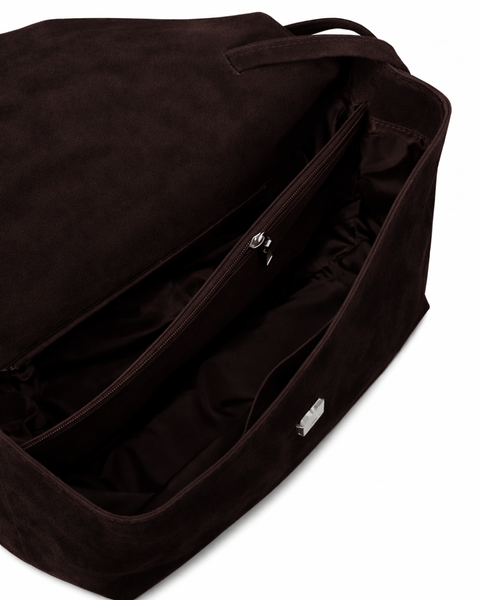 Stella Suede Tote Bag &mdash; Chocolate, 35&times;25&times;15 cm