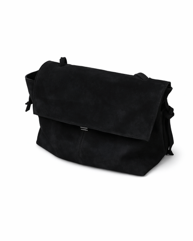 Stella Suede Tote Bag &mdash; Black, 35&times;25&times;15 cm