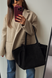 Siena Suede & Faux Leather Tote Bag &mdash; Black, 51&times;24&times;14 cm