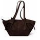 Siena Suede & Faux Leather Tote Bag &mdash; Chocolate, 51&times;24&times;14 cm