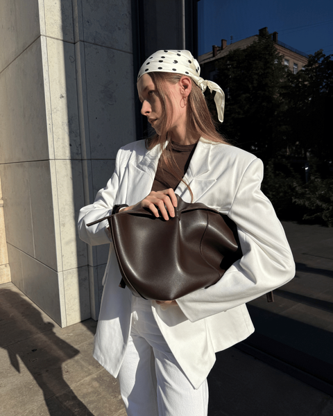 Siena Faux Leather Tote Bag &mdash; Chocolate, 51&times;24&times;14 cm