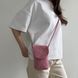Mini Natural Suede Phone Bag &mdash; Pink, 18&times;11.5&times;3.5 cm