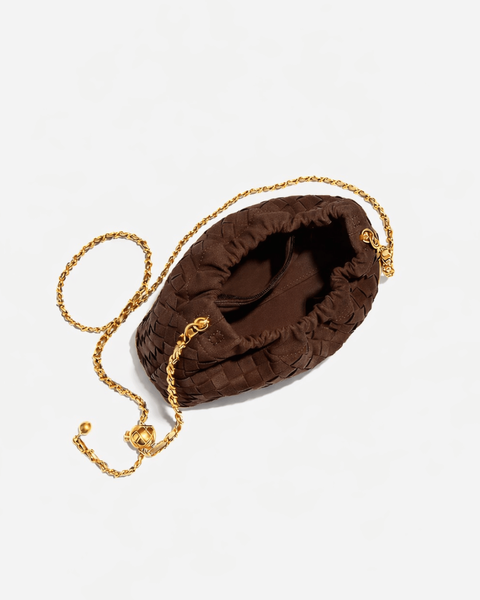 Emy Eco Suede Crossbody Bag &mdash; Chocolate, 21&times;15&times;7 cm
