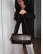 Iren Faux Leather Baguette Bag &mdash; Chocolate, 28&times;14&times;7 cm