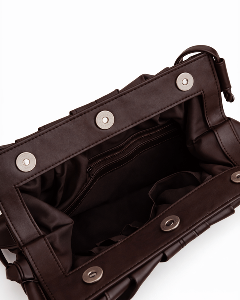 Katie Faux Leather Clutch Bag &mdash; Chocolate, 36&times;20&times;11 cm