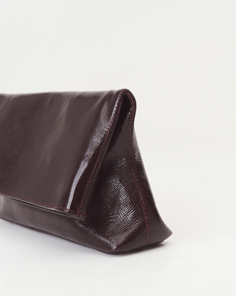 Elara Genuine Leather Clutch Bag &mdash; Burgundy, 32&times;21&times;13 cm