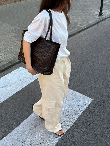 Vivi Woven Eco-Leather Bag &mdash; Chocolate, 40&times;25&times;14.5 cm